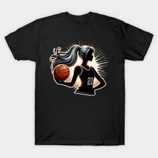 silhouette of female basketball player T-Shirt